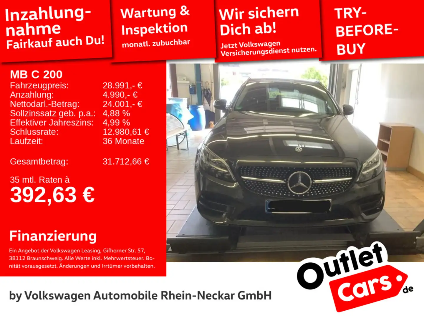 Mercedes-Benz C 200 C200 AMG Line Navi Kamera LED uvm Grau - 1