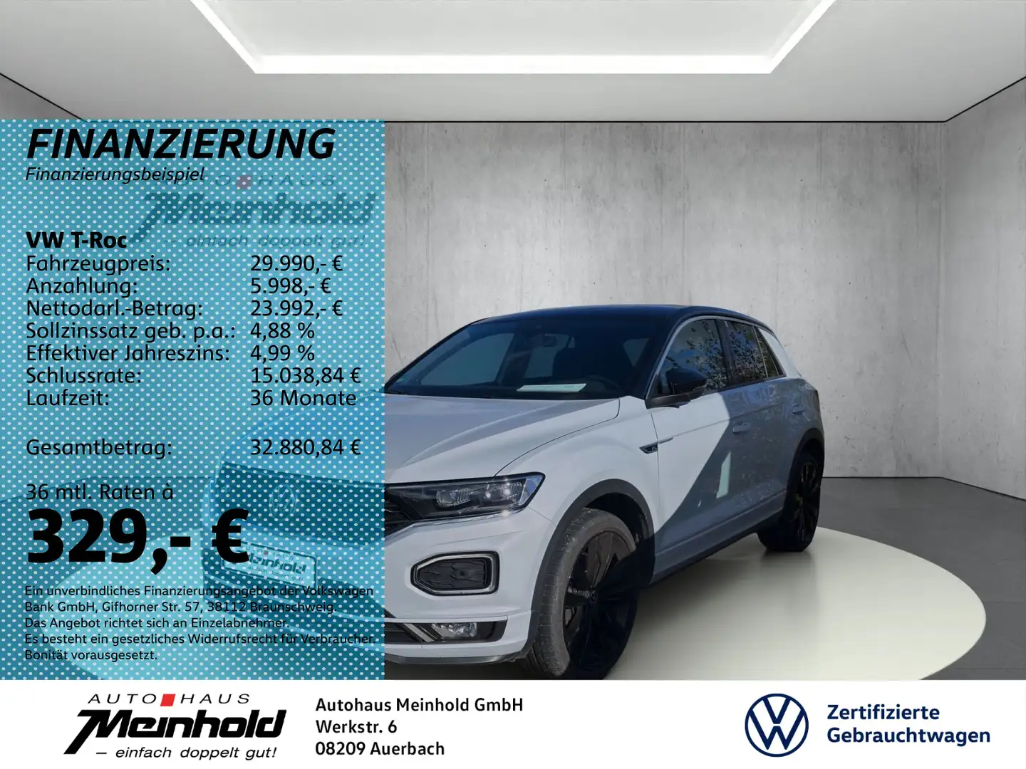 Volkswagen T-Roc 2.0 TSI DSG 4-motion Sport R-Line, 19",LED Weiß - 1