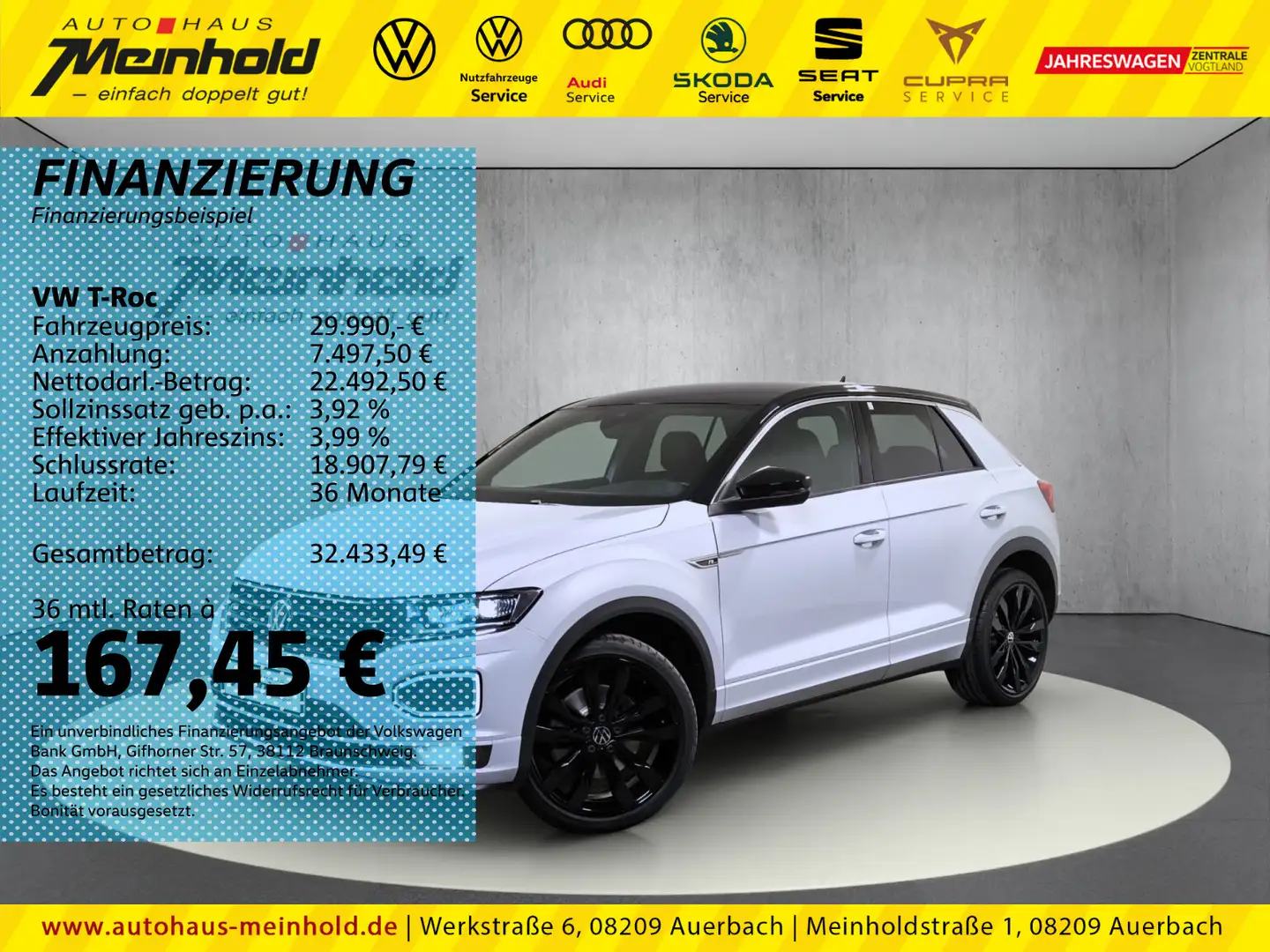 Volkswagen T-Roc 2.0 TSI DSG 4-motion Sport R-Line, 19",LED Weiß - 1