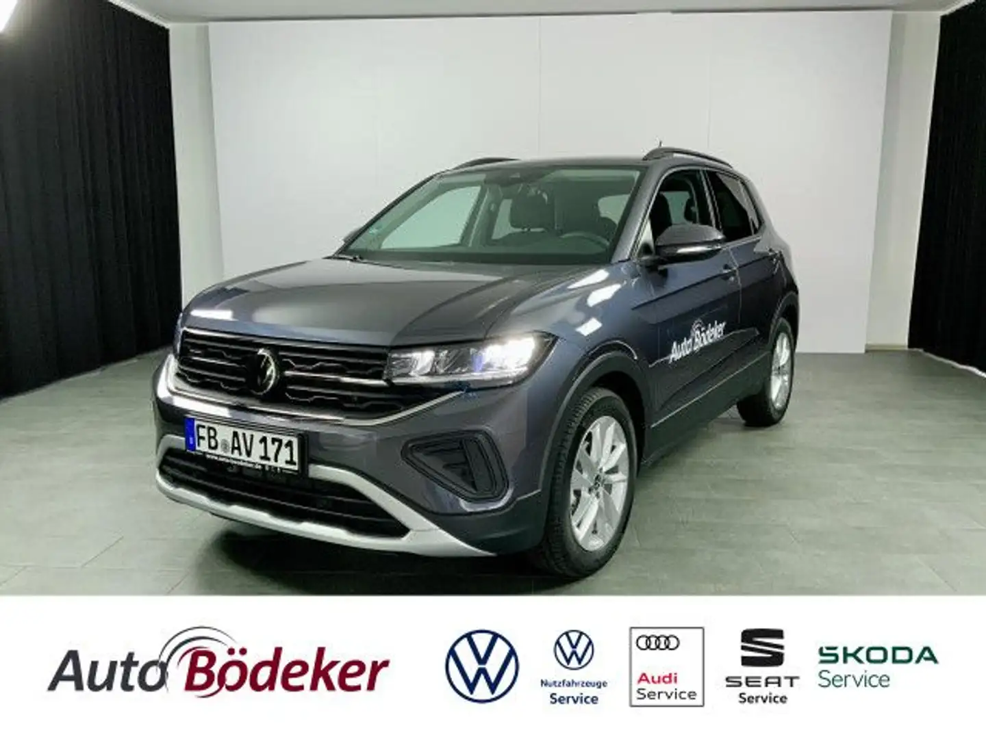 Volkswagen T-Cross 1.0 l TSI Life 6-Gg. LED Klima el. Fenster Grau - 1