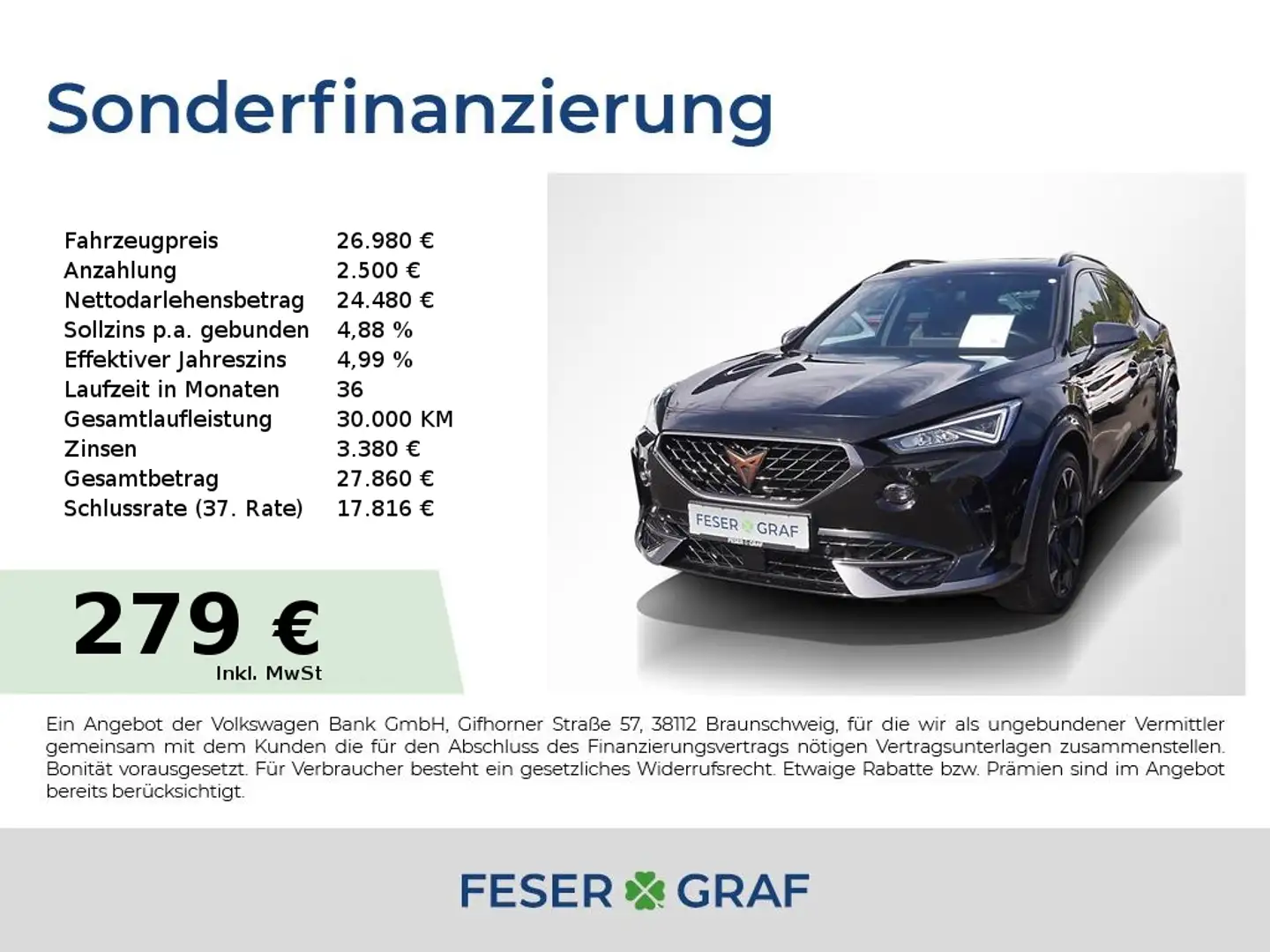 CUPRA Formentor 1.4 e-TSI Hybrid DSG NAVI/PANO/ACC Noir - 1