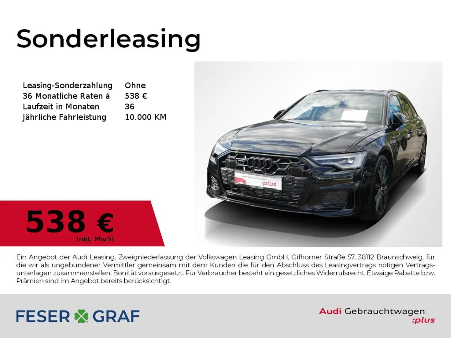 Audi A6 Avant 55 TFSI S line Int/HuD/B&O/AHK/ACC/20 Zoll Schwarz - 1