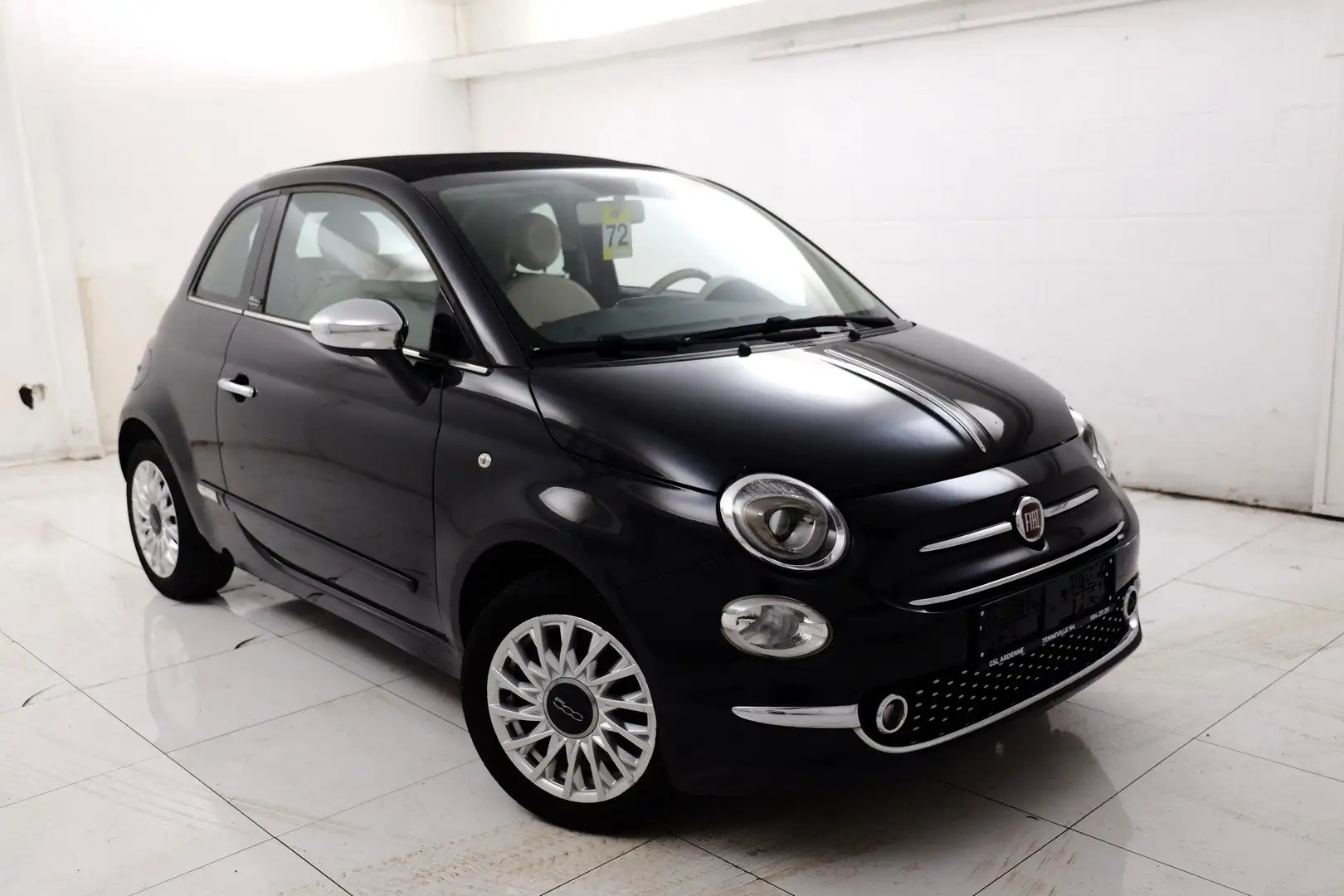 Fiat 500C 500C 1.2i CABRIOLET # GPS, CLIM, TEL # SUPERBE Noir - 1