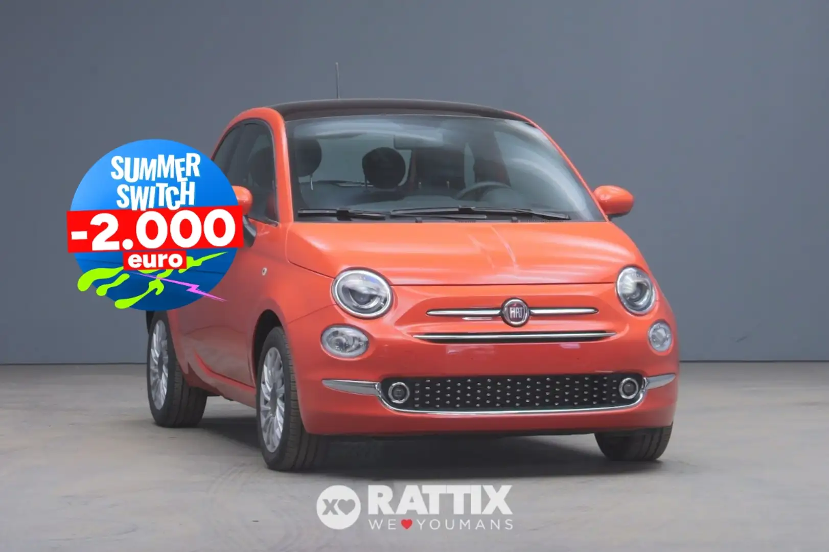 Fiat 500 1.0 Hybrid 70CV Dolcevita + tetto panoramico Оранжевый - 1