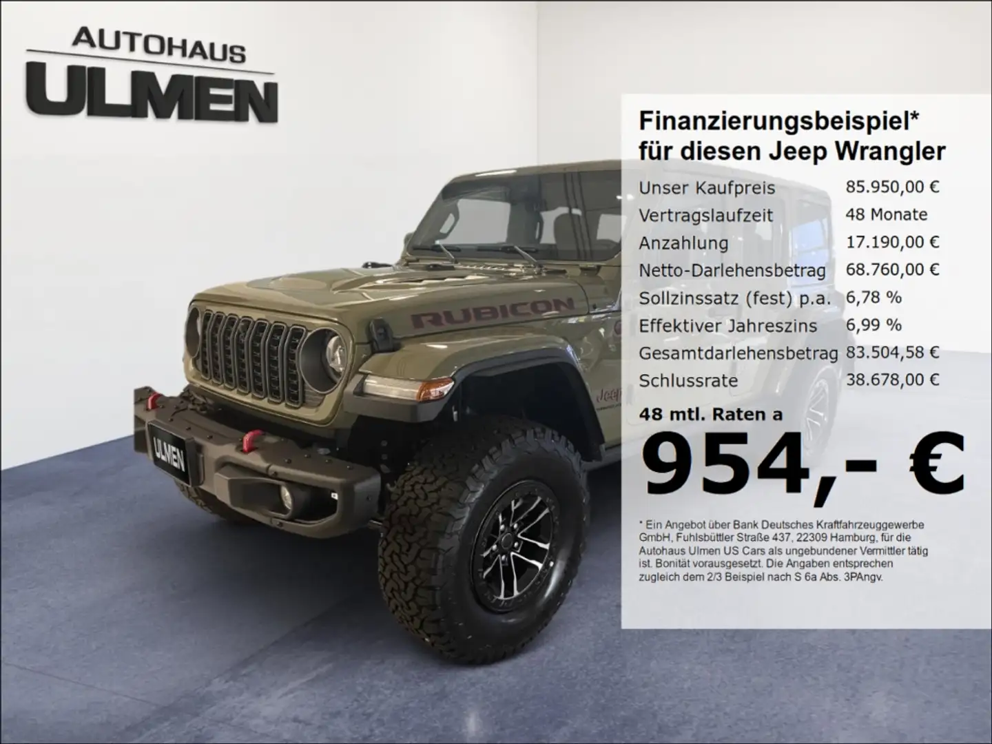 Jeep Wrangler 3.6l V6 Pentastar Unlimited Rubicon X-Treme ''41'' Grün - 1