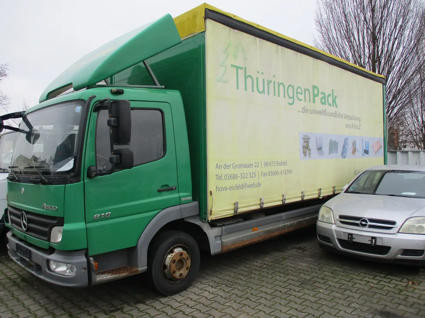 Mercedes-Benz Atego LKW 818 L -Plane Spriegel mit LBW Grün - 2