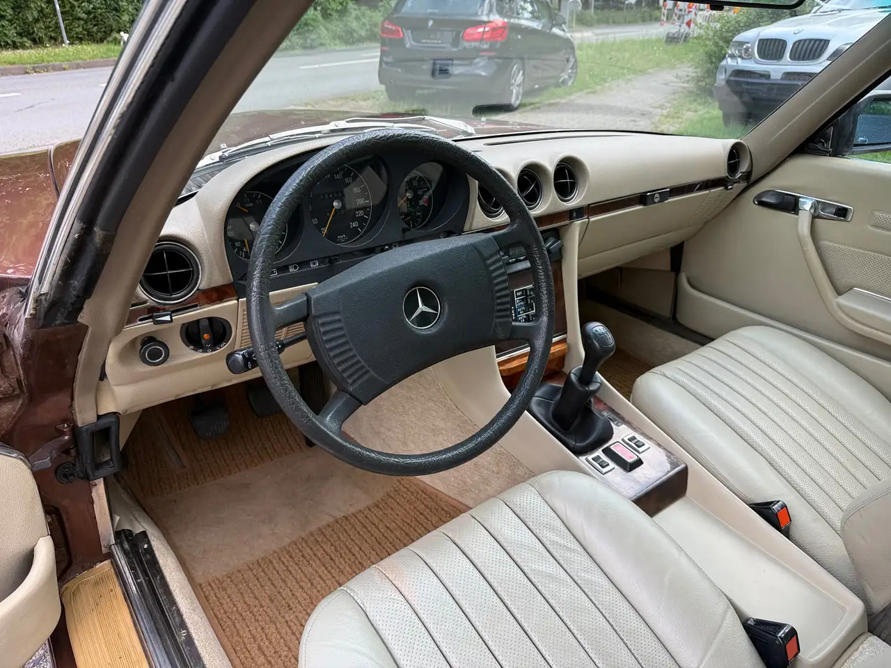 Mercedes-Benz SLC 280 Oldtimer Klima Schalter Lederausstattung in beige, foto 11