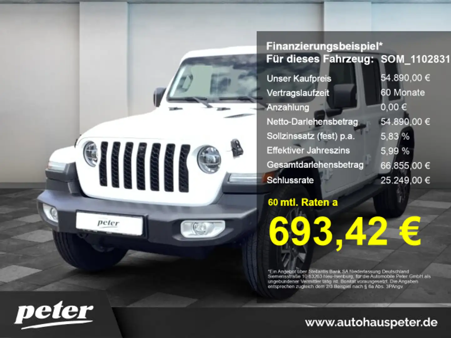 Jeep Wrangler Wrangler Unlimited 2.0l Plug-In Hybrid Sahara Blanc - 1