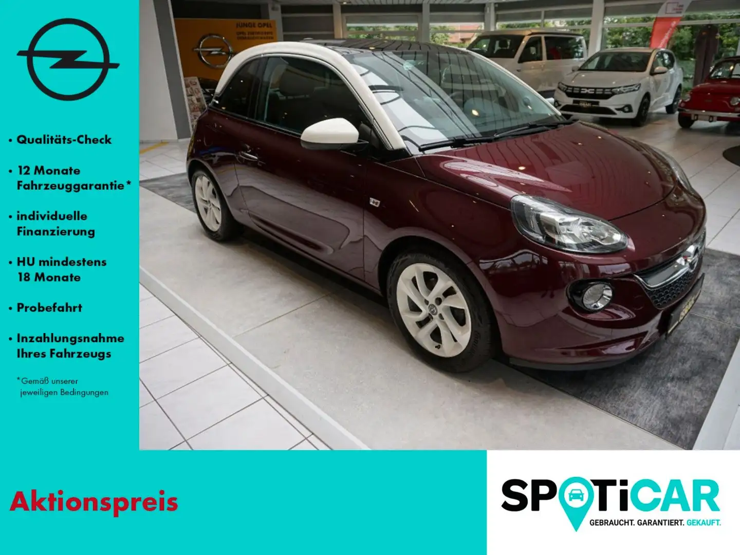Opel Adam Glam GLASDACH, KLIMAAUTOMATIK, SITZHEIZUNG Rot - 1