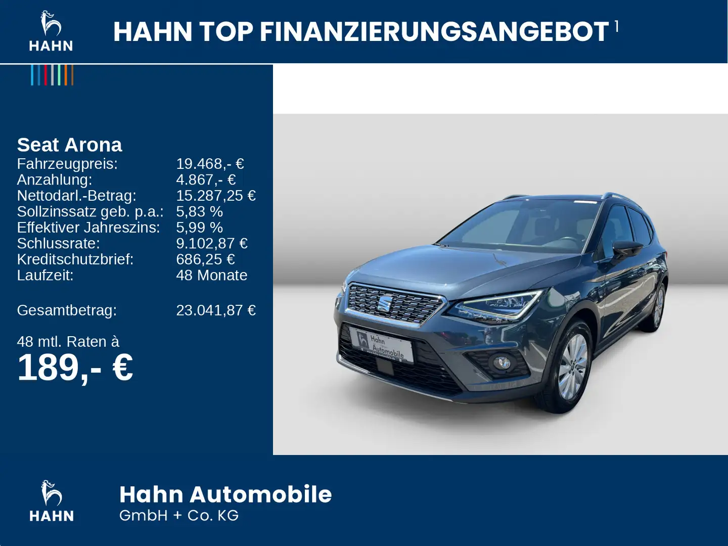 SEAT Arona 1.0TSI DSG Xcellence LED Navi ACC APP CAM Grau - 2