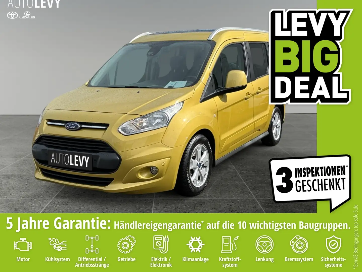 Ford Tourneo Connect 1.0 Titanium +Panorama+Navi+Sitzh Gelb - 1
