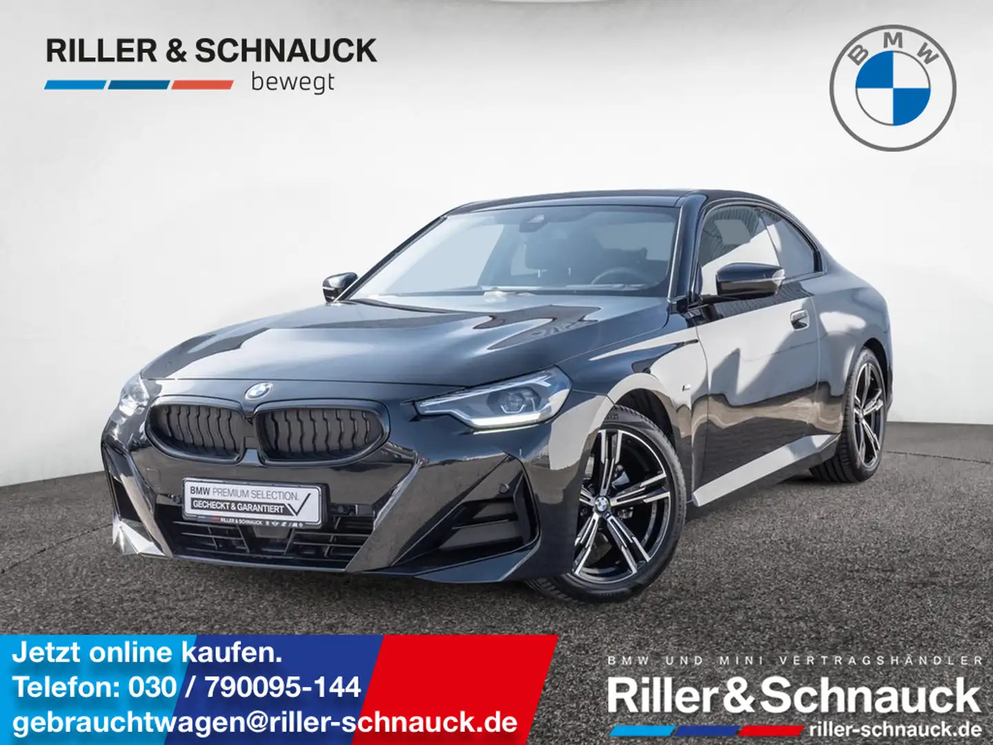 BMW 220 i Coupe M-Sport HUD+LED+NAVI+KAM+SHZ Negro - 1