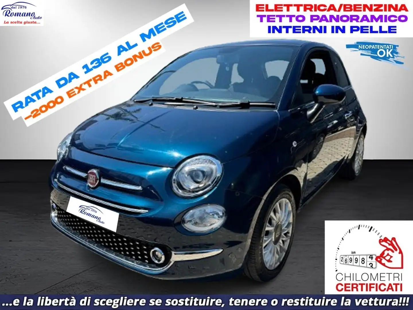 Fiat 500 1.0 Hybrid Dolcevita Blu/Azzurro - 1