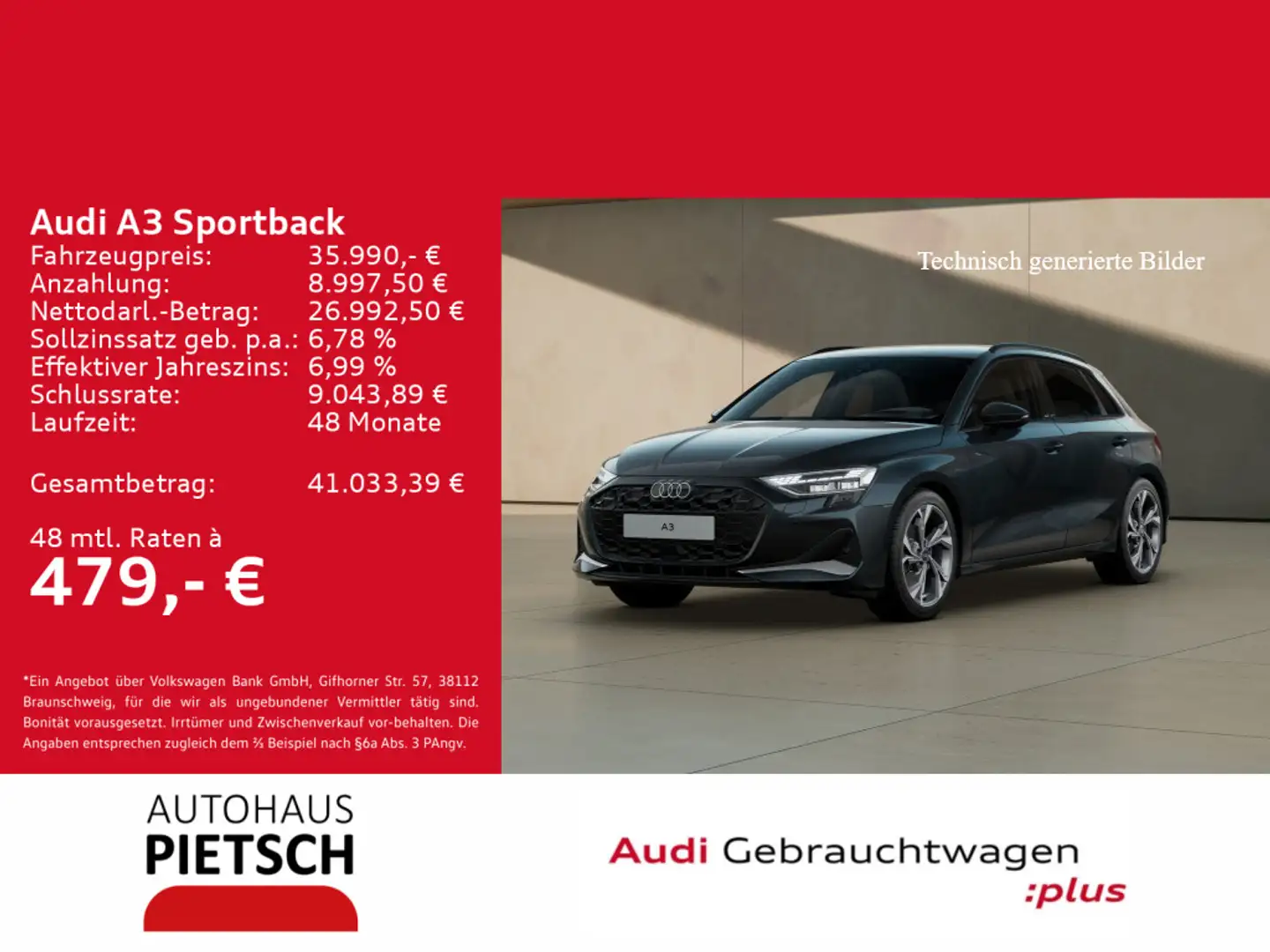 Audi A3 35 TFSI advanced S tronic Gris - 1