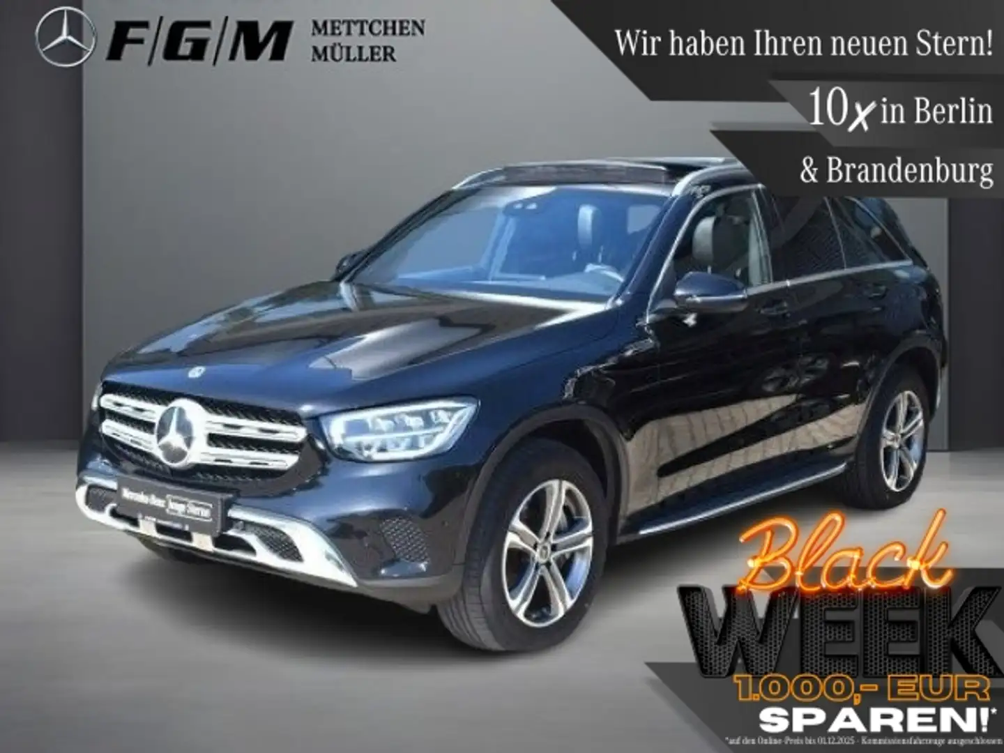 Mercedes-Benz GLC 300 de 4M PanoD/Distr/Mem/R-Kam/Totwinkelass Noir - 1