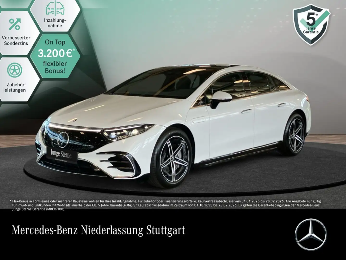 Mercedes-Benz EQS 580 4MATIC AMG Fahrass 360° Pano Burmester HUD Weiß - 1