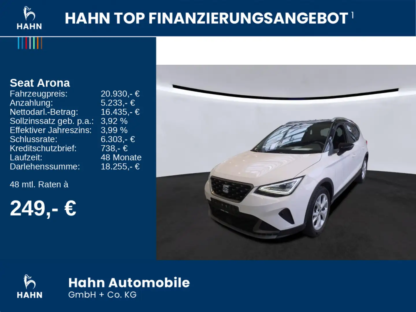 SEAT Arona 1.0TSI DSG FR Cam GRA LED Navi Sitzheizung Weiß - 2
