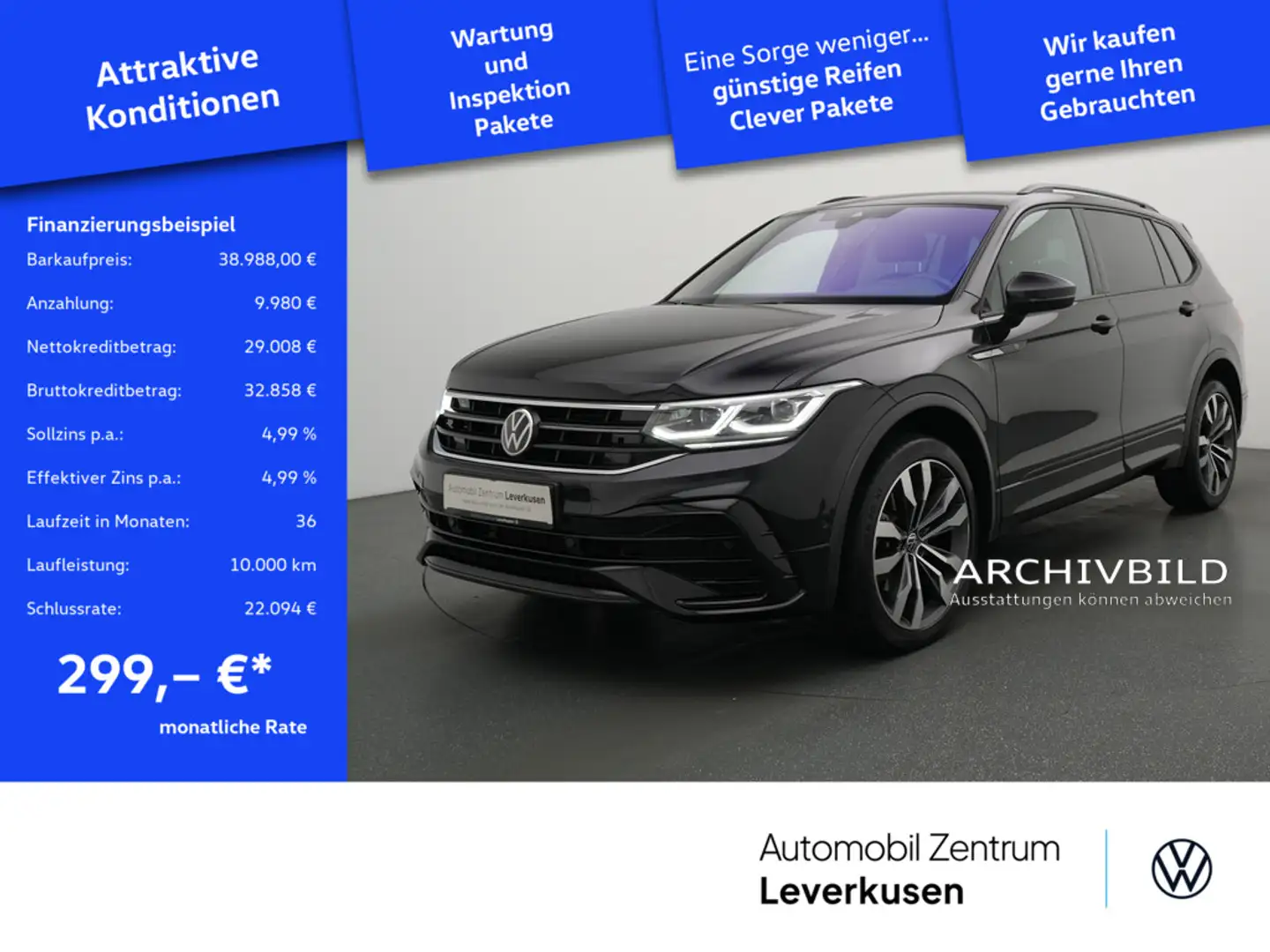 Volkswagen Tiguan Allspace R-Line 4Motion MATRIX LEDER DCC Schwarz - 1