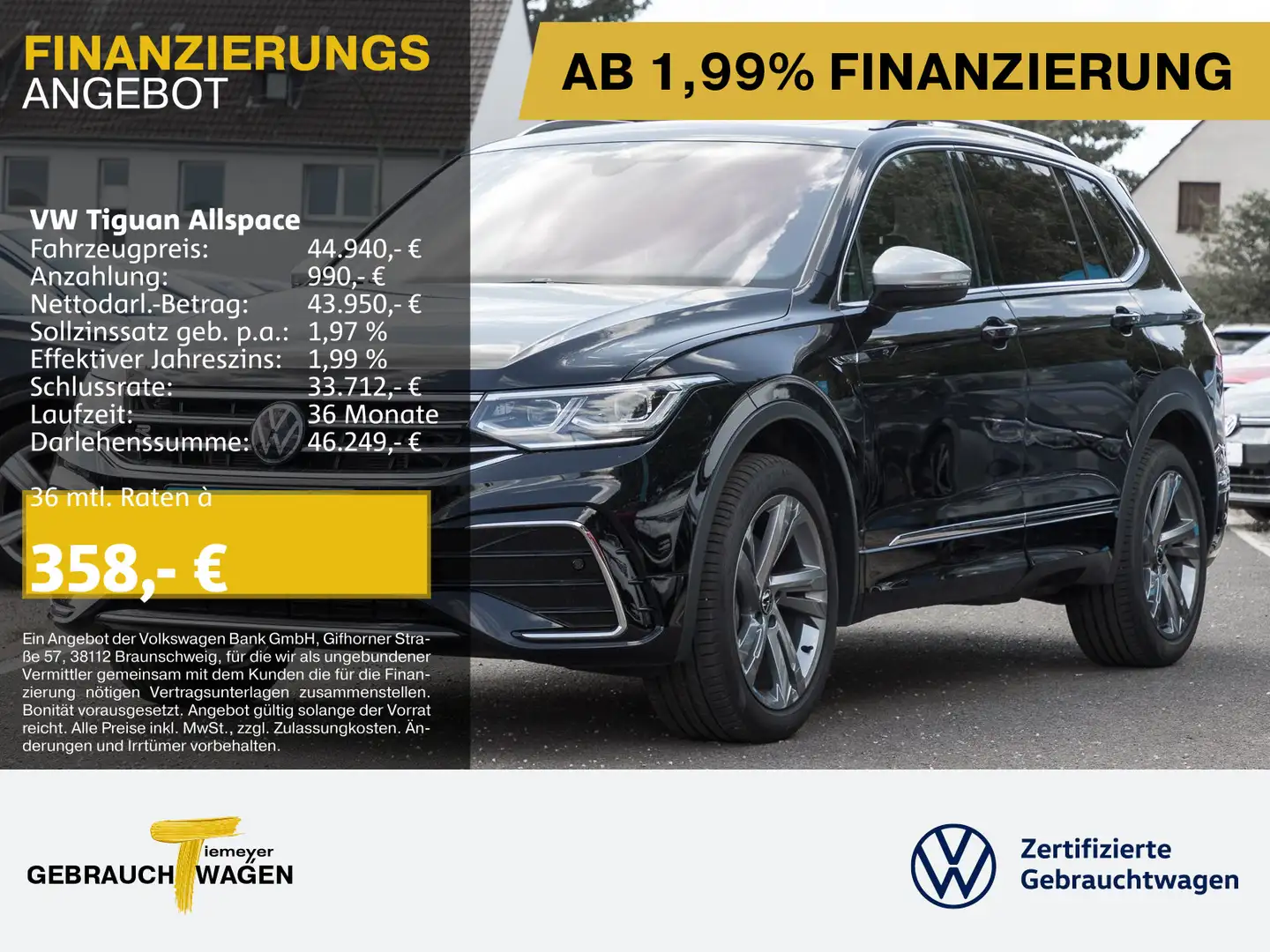 Volkswagen Tiguan Allspace 2.0 TDI DSG R-LINE 7-SITZE PANO Schwarz - 1