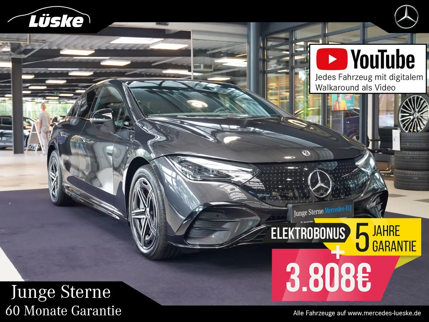 Mercedes-Benz EQE 350 EQE 350+ AMG Line Night Hinterachslenk Burmester Grau - 1