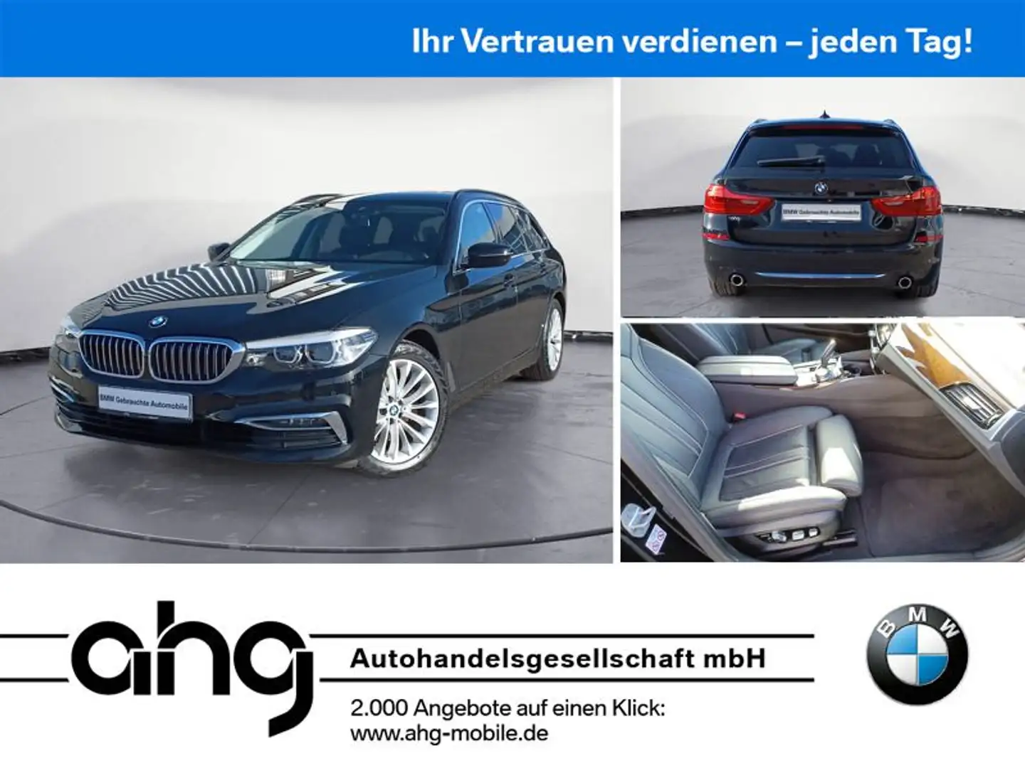 BMW 520 d Touring Luxury Line Navi Prof. Standheizung Schwarz - 1