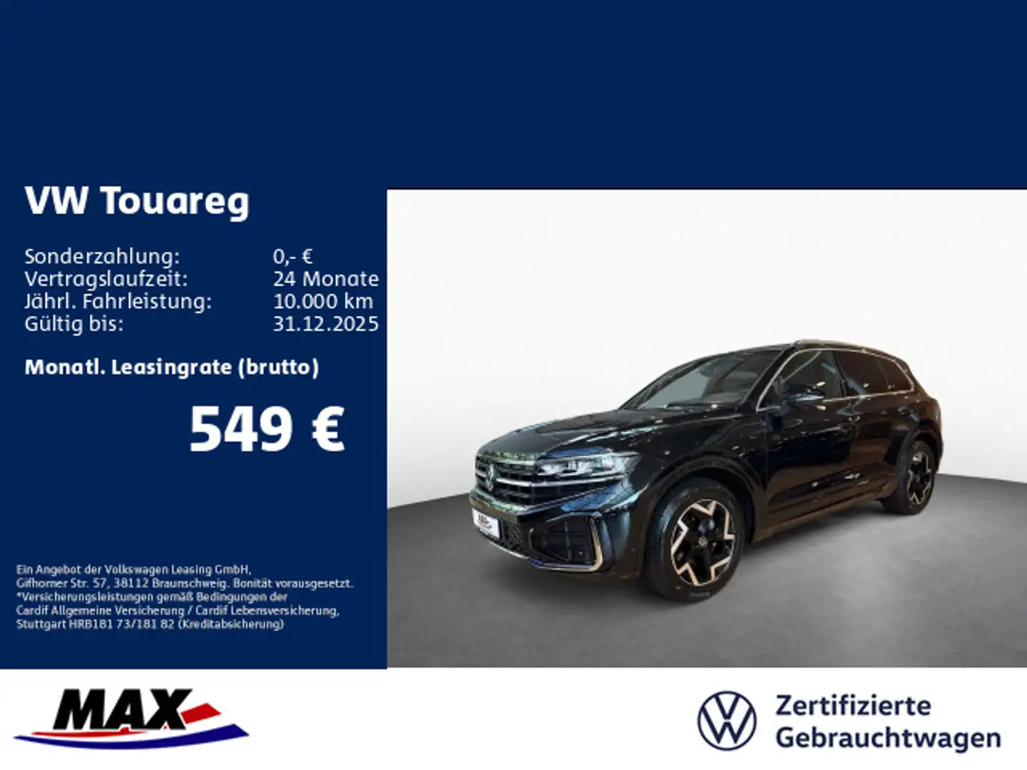 Volkswagen Touareg 3.0 TDI DSG 4M R-LINE MATRIX+PANO+KAMERA Schwarz - 1