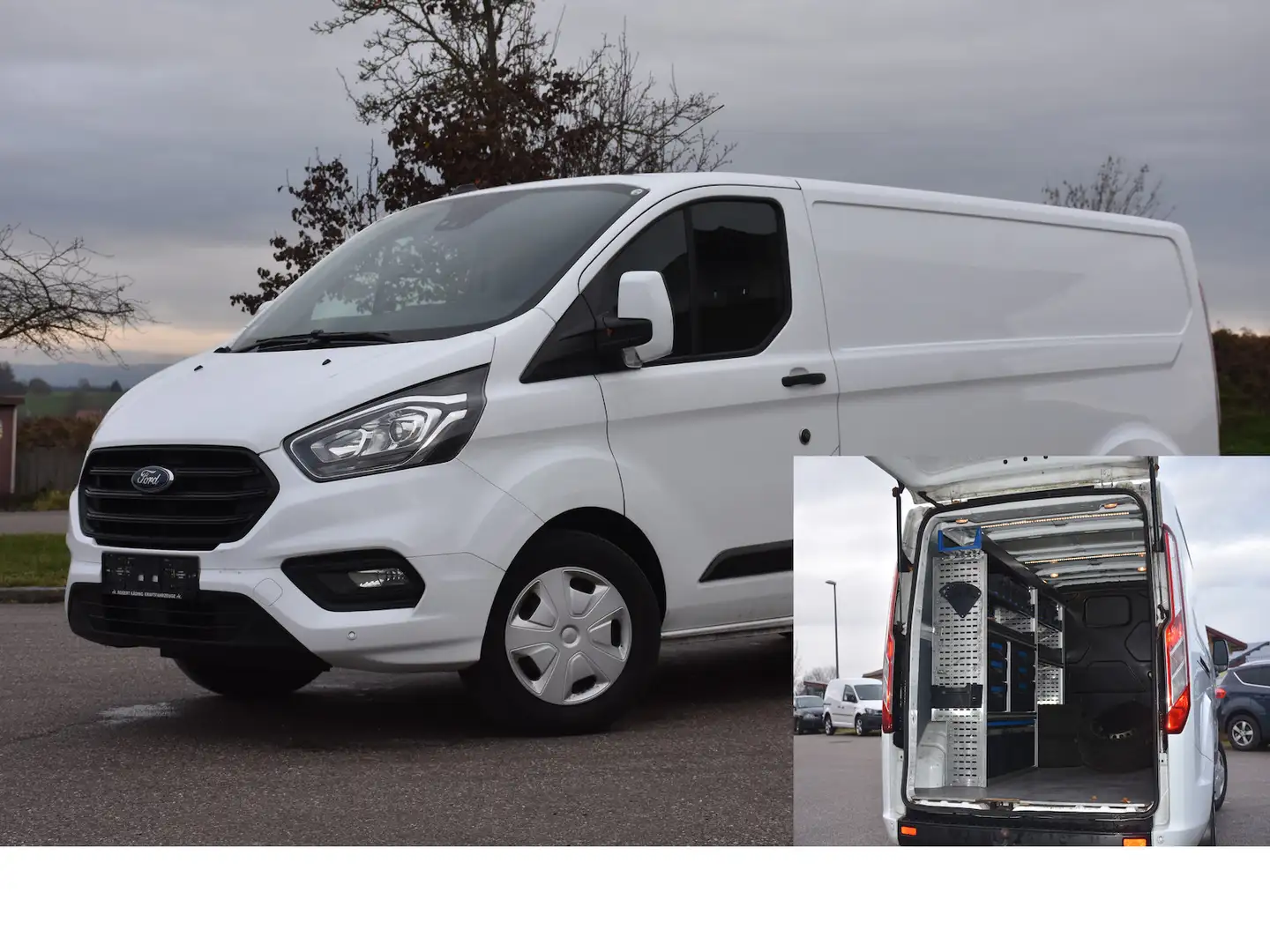Ford Transit Custom 320 L2 Trend/Navi/Sortimo/AHK/ACC Blanc - 1