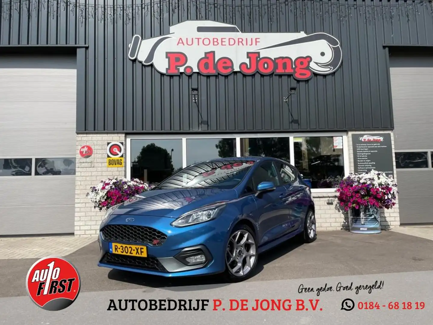 Ford Fiesta 1.5 ECOB. ST-3 200pk, Camera, Recaro, Carplay, Win Blauw - 1
