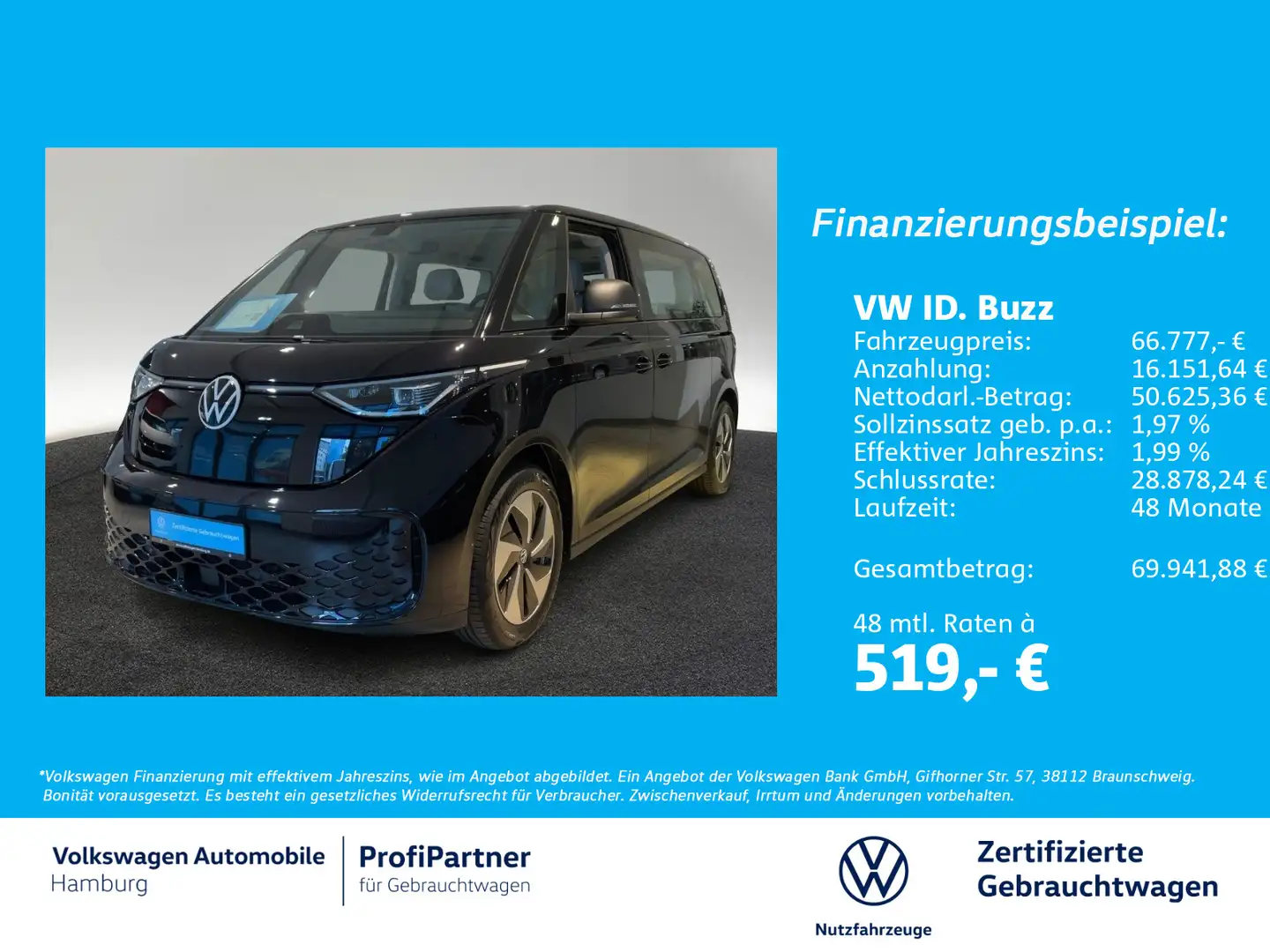 Volkswagen ID. Buzz ID.Buzz Pro LR AHK Navi 7-Sitze LED App-Con Schwarz - 1