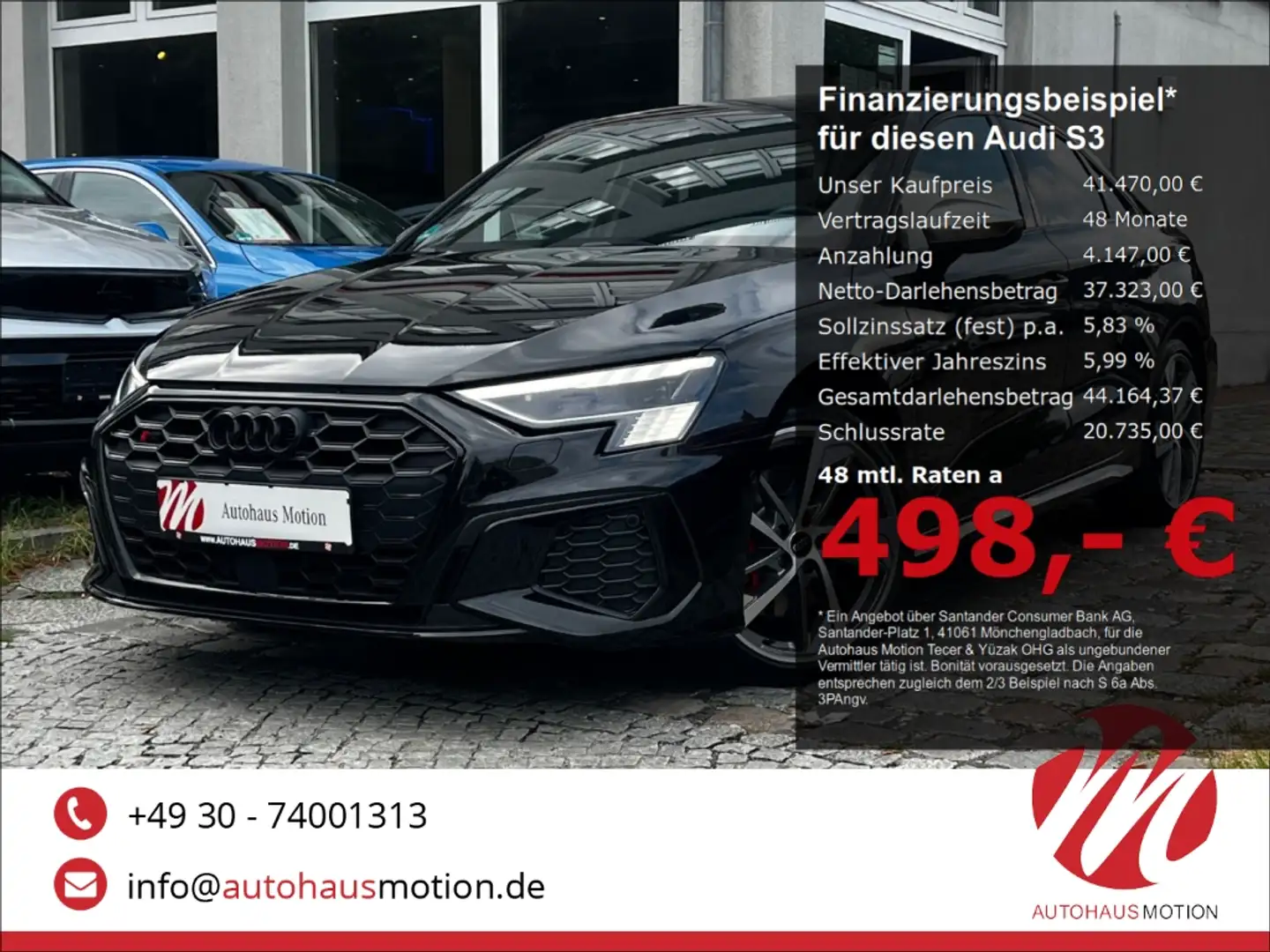 Audi S3 2.0 TFSI quattro Matrix Kamera B&O 19'LM ACC Schwarz - 1