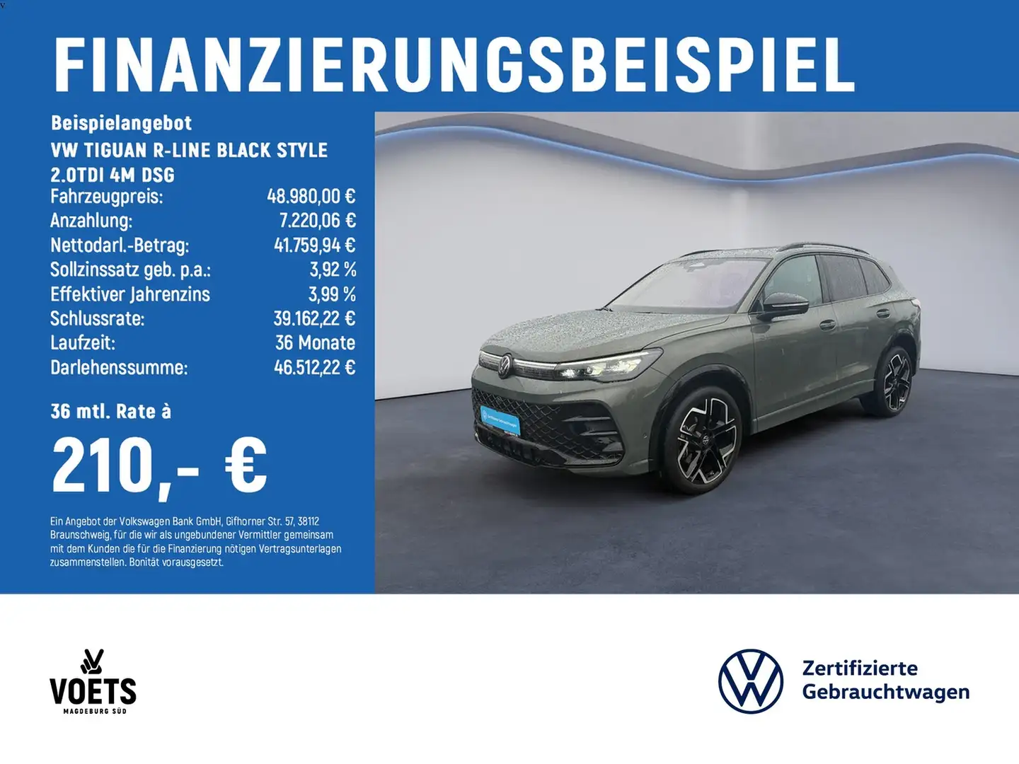 Volkswagen Tiguan R-LINE BLACK STYLE 2.0TDI 4M DSG IQ-LIGHT Grün - 2