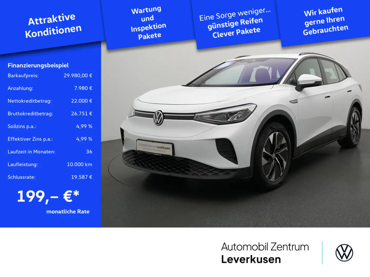 Volkswagen ID.4 Pro Performance ACC AHK NAVI VIRT CARPLA Weiß - 1