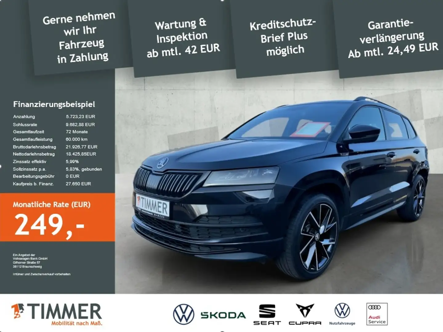 Skoda Karoq 2.0 TDI DSG 4x4 SPORTLINE *R-Kam*AHK *LED *NAVI * Schwarz - 2