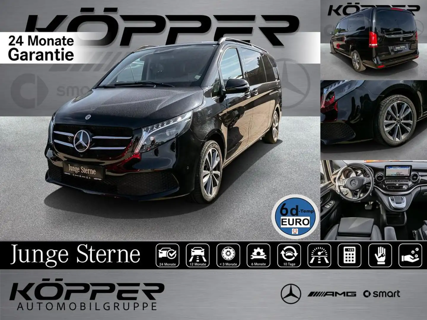 Mercedes-Benz V 300 d Extral. Night Leder 8-Sitz Avantgarde Schwarz - 1