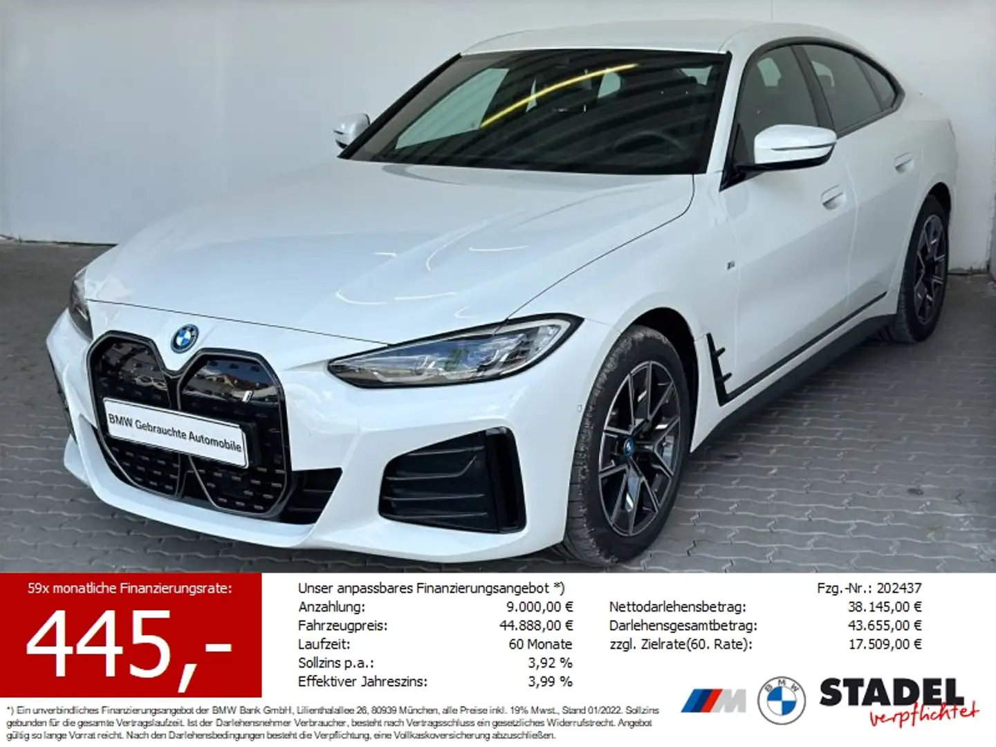 BMW i4 eDrive40 Gran Coupé M Sport Navi.LED.RFK.DAB Blanc - 1