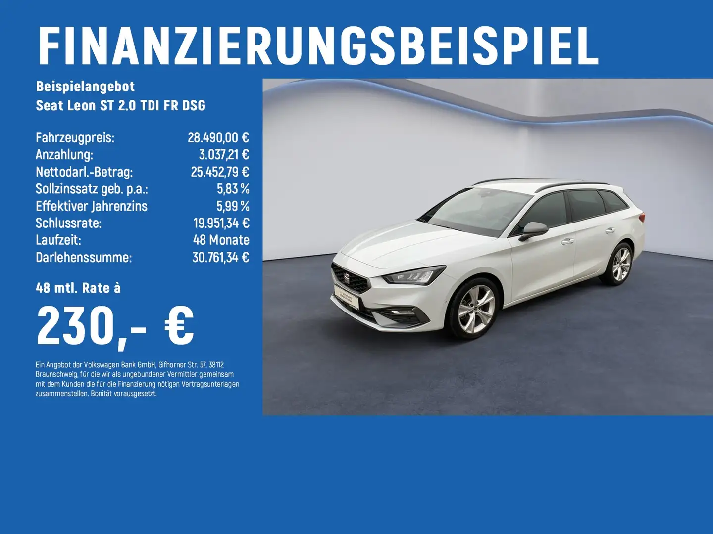 SEAT Leon ST 2.0 TDI FR DSG AHK+NAVI+GJR Weiß - 2