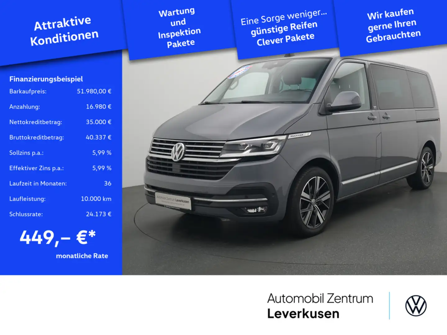 Volkswagen T6.1 Multivan DSG VIRT ACC AHK MEMORY STANDHZ Schwarz - 1