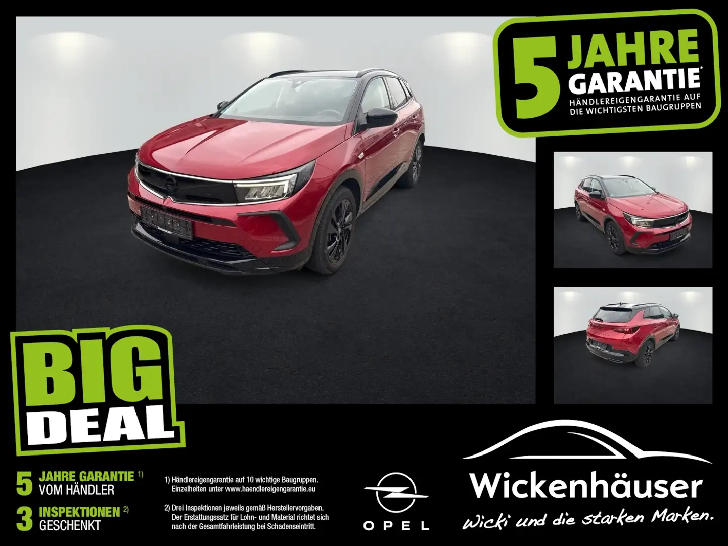 Opel Grandland 1.6 Turbo GS Line ACC+LED+Navi+SHZ+LM Rot - 1