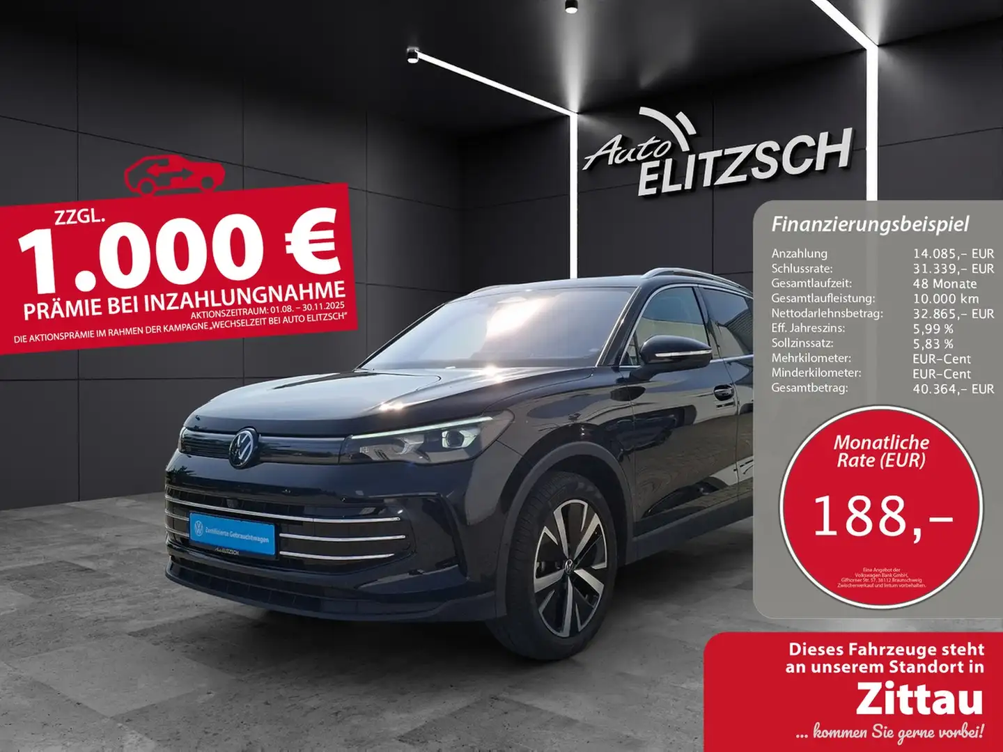Volkswagen Tiguan TDI Elegance DSG Matrix STH AHK Navi Pano HUD A... Schwarz - 1