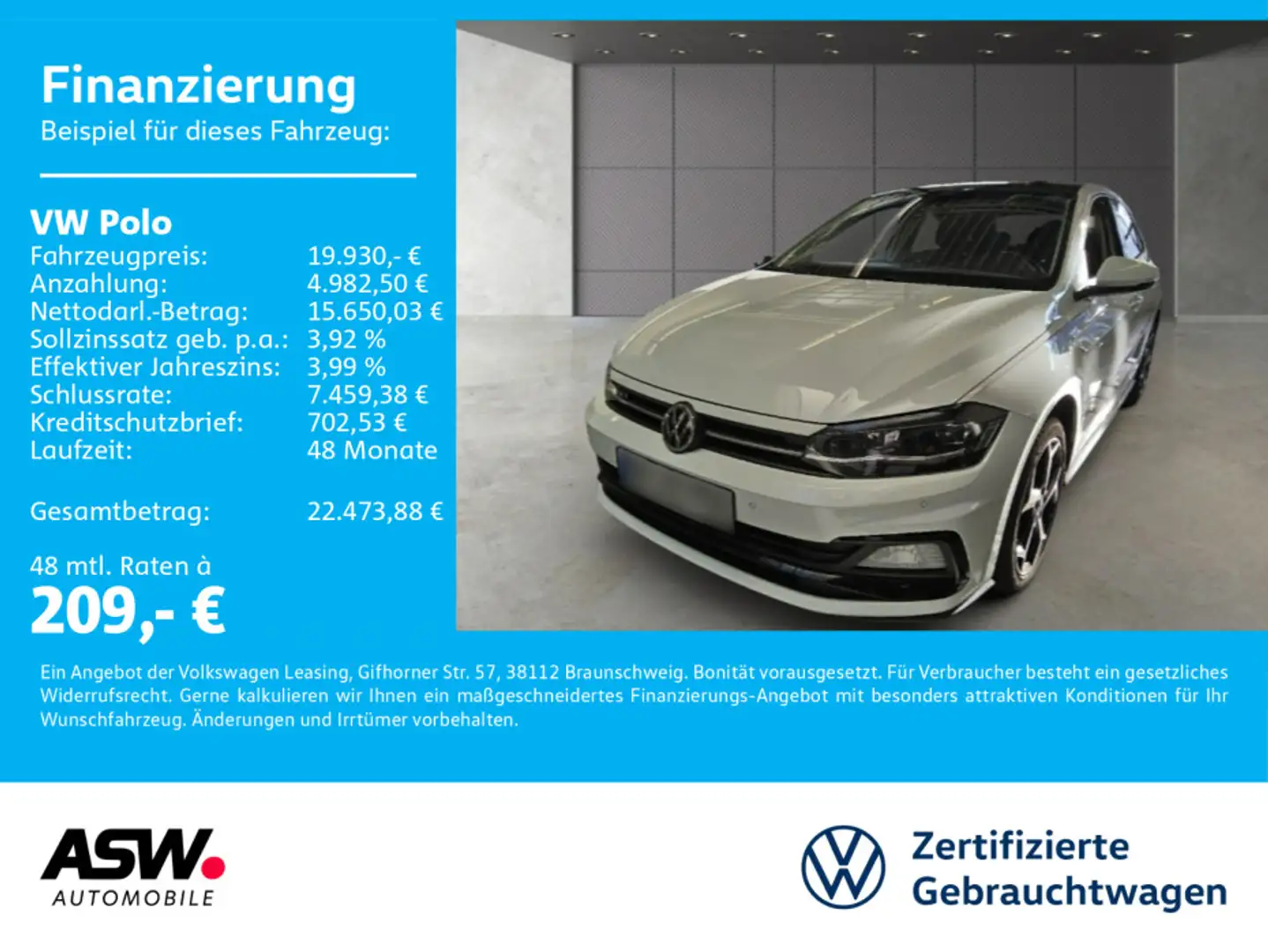 Volkswagen Polo R-Line 1.0 TSI DSG LED Navi PDC ACC AID Weiß - 1