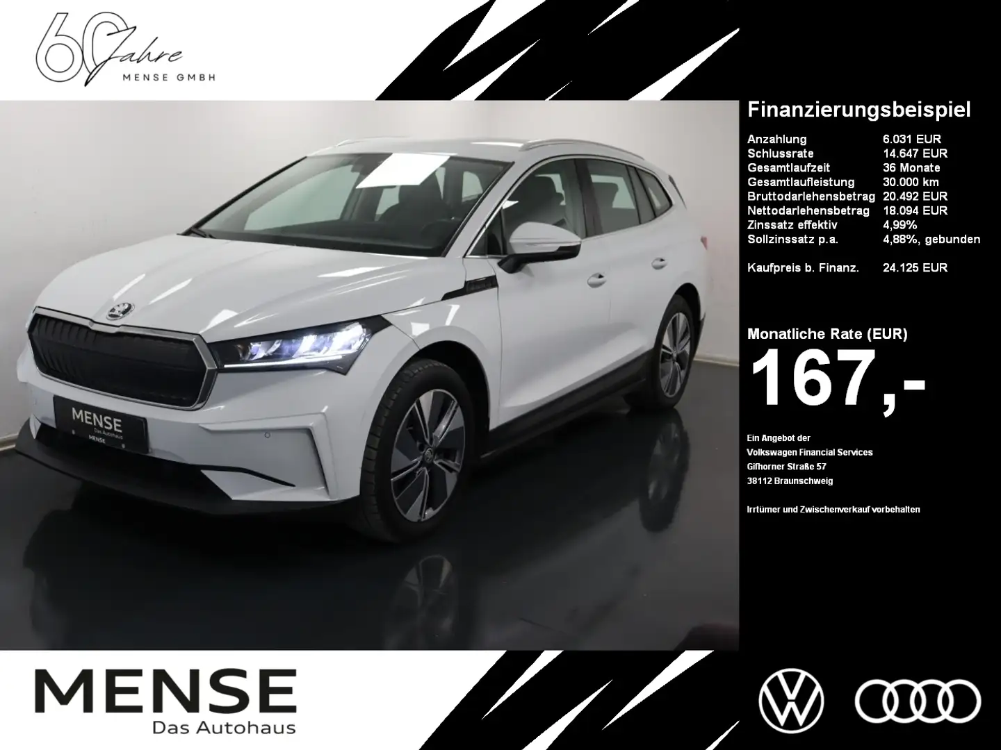 Skoda Enyaq IV 80 |AHK|FLA|WPumpe|LM|Navi|W-Paket|PDC Weiß - 1