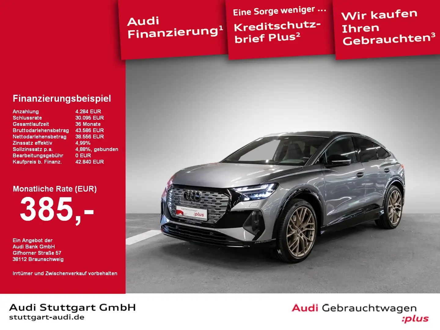 Audi Q4 e-tron 50 q edition one s line AHK Pano AR-HUD Grau - 1