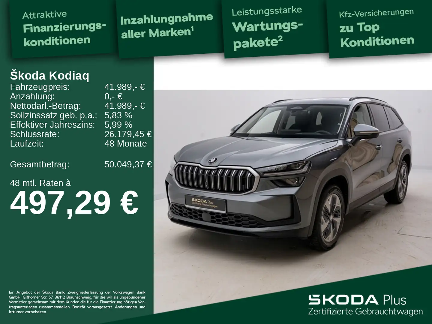 Skoda Kodiaq 2.0 TDI 4x4 Selection*APP*ACC*HUD*MEMORY* Grau - 1
