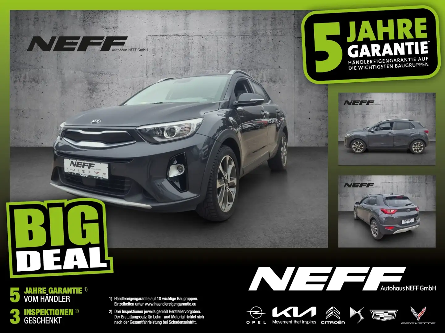 Kia Stonic 1.4 Spirit Navi+SHZ+Fernlichtass.+Kam.+LM Grau - 1