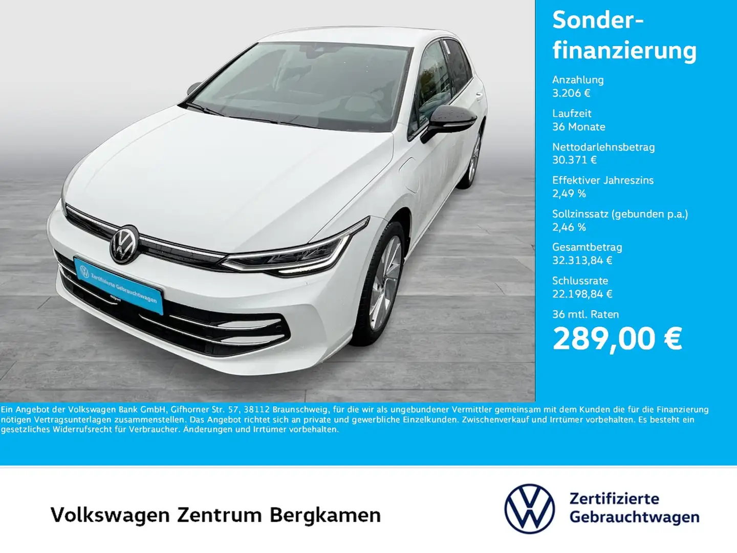 Volkswagen Golf VIII 1.5 HYBRID GOAL FACELIFT ACC CARPLAY Weiß - 1