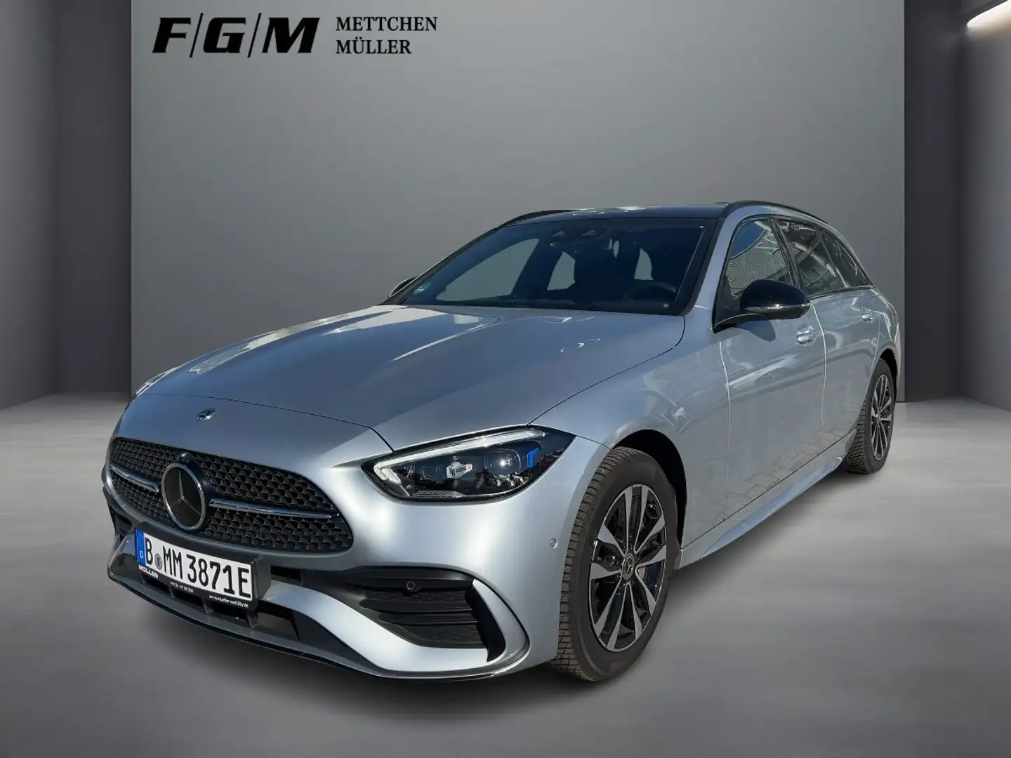 Mercedes-Benz C 300 T e AMG Line +LED+Wide+MBUX+Pano+AHK+HUD Grijs - 1