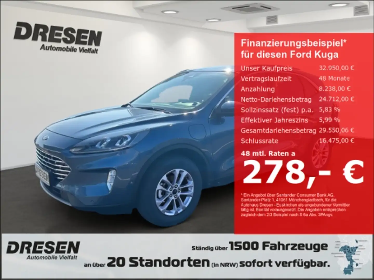 Ford Kuga Titanium X 2,5 PHEV AHK schwenkbar/elektr.Heckklap Bleu - 1