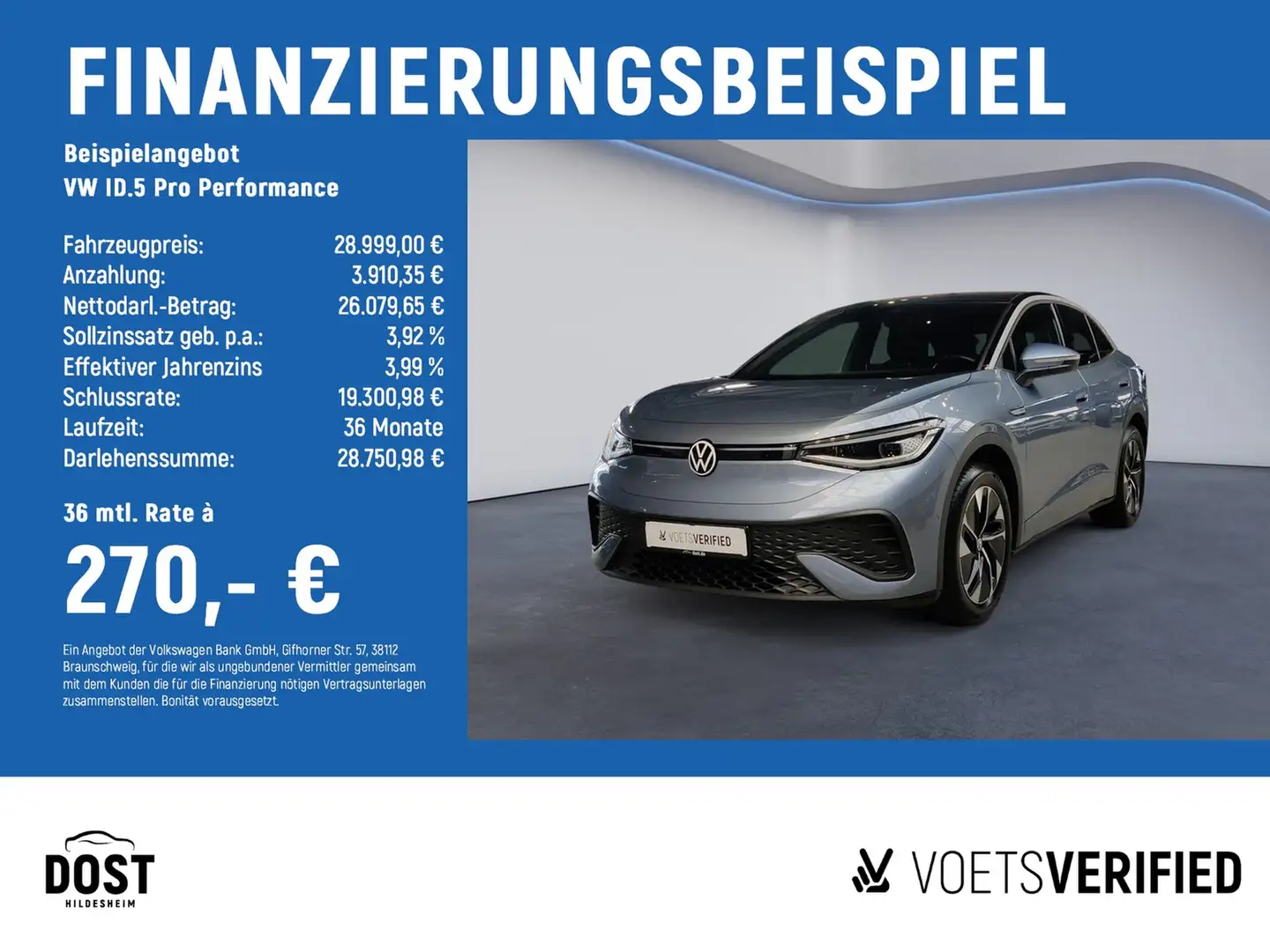 Volkswagen ID.5 Pro Performance PANO+AHK+HuD+MATRIX LED+NAVI Bleu - 2