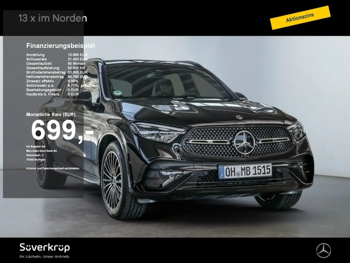 Mercedes-Benz GLC 200 d 4M AMG NIGHT SPUR PANO AHK DISTR 360 Schwarz - 1