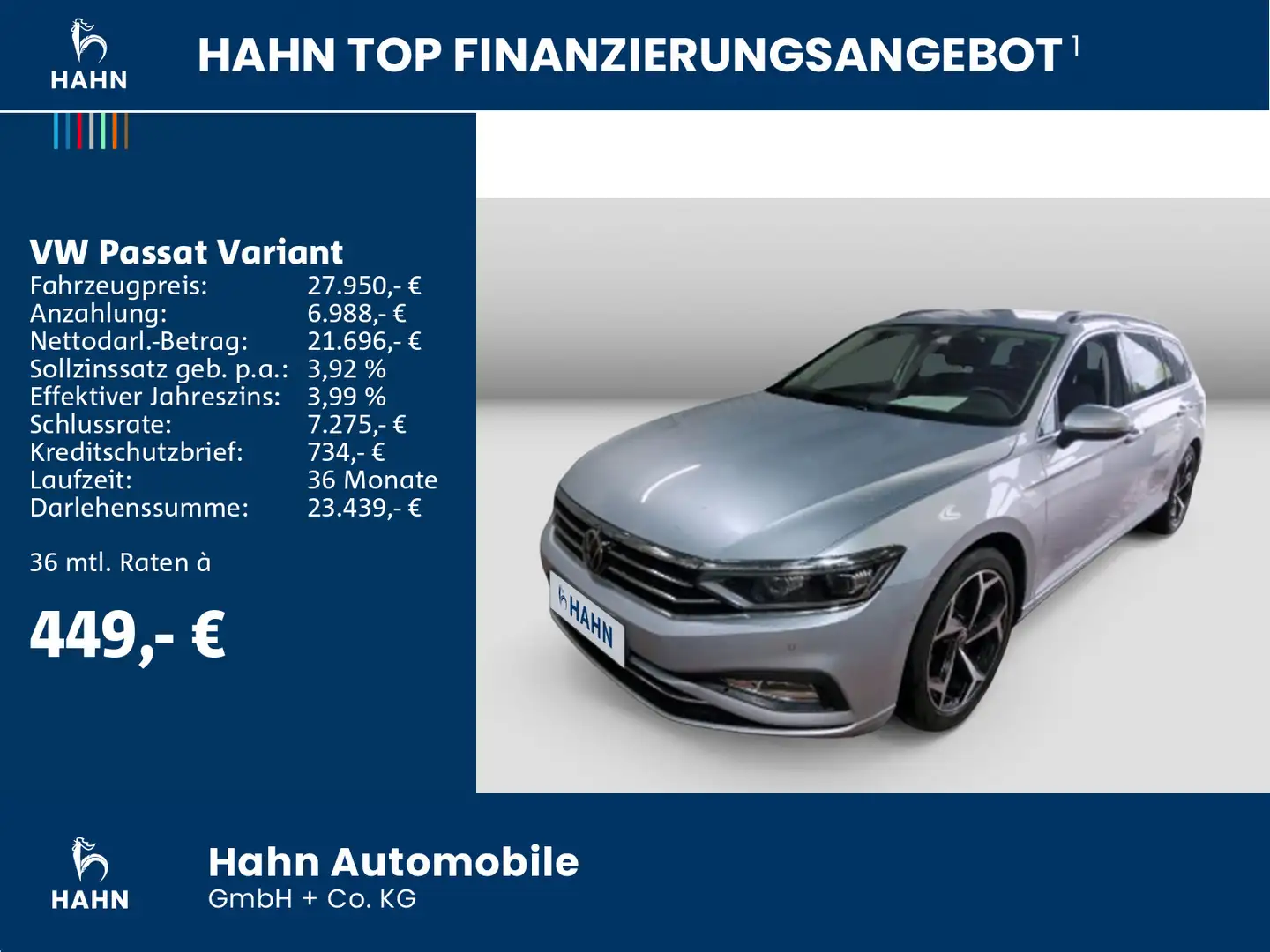 Volkswagen Passat Variant 2.0TDI DSG Business AHK Cam Stand Silber - 2